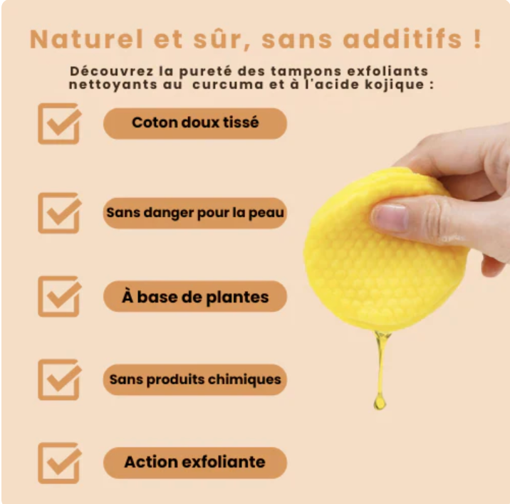 MOIKA™ Cotons Nettoyants à l’Acide Kojique & au Curcuma (50 cotons)