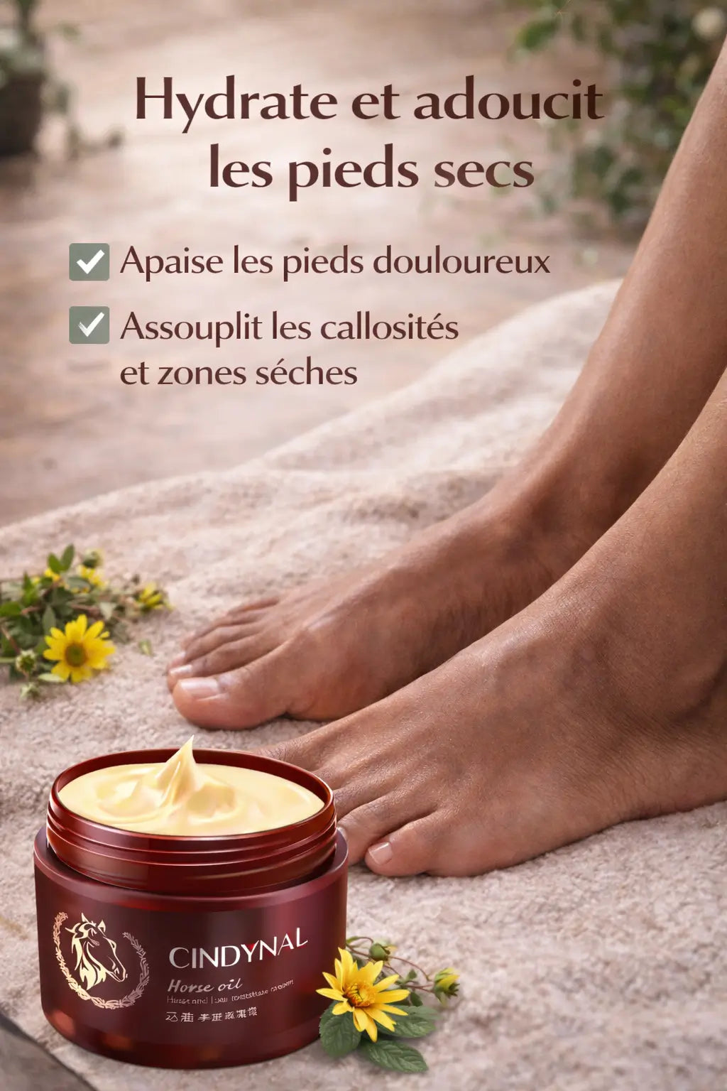 Crème Miracle CINDYNAL – Pieds Doux en 3 Jours (1 acheté = 1 OFFERT🎁 )